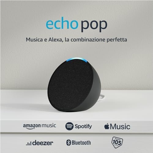 Echo pop alexa  colore nero bluetooth pulsante microfono