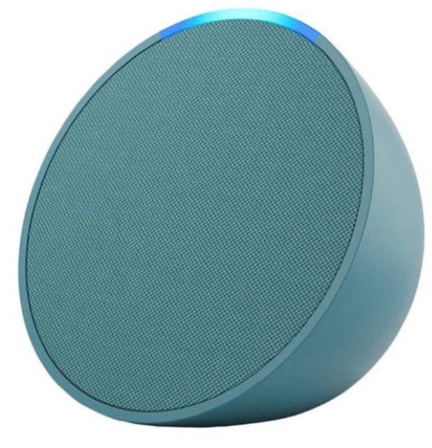 Echo pop alexa bluetooth pulsante microfono colore verde petrolio