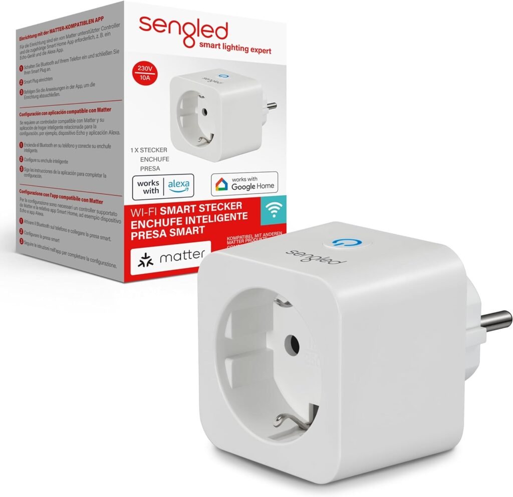 Presa Smart Plug Sengled è compatibile con Alexa max 2300 W compatibile con Matter 2,4 GHz Wi-Fi