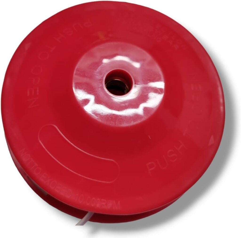 Testina Ricambio per decespugliatore batti e Via Completo di Filo M10 X 1.25 Dia 2.5mm X 2 M sez Tonda Rocchetto (Rosso)