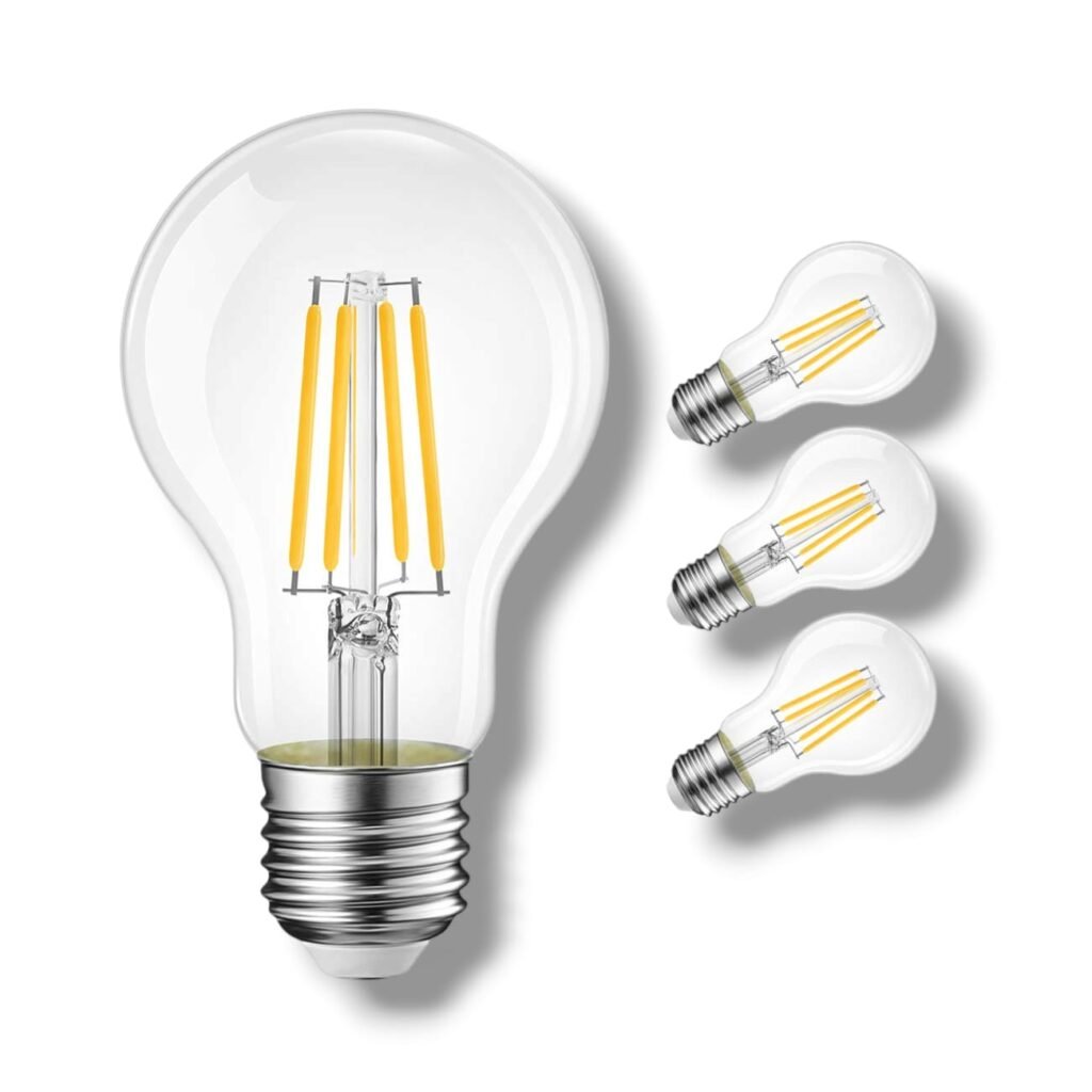 Set 3 pezzi lampadine led 6W con filamenti luce bianca calda