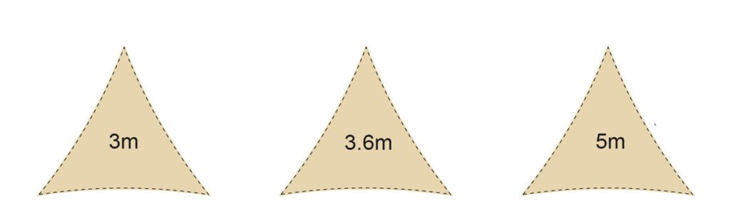 Tenda vela ombreggiante parasole triangolare 3,6×3,6×3,6 beige